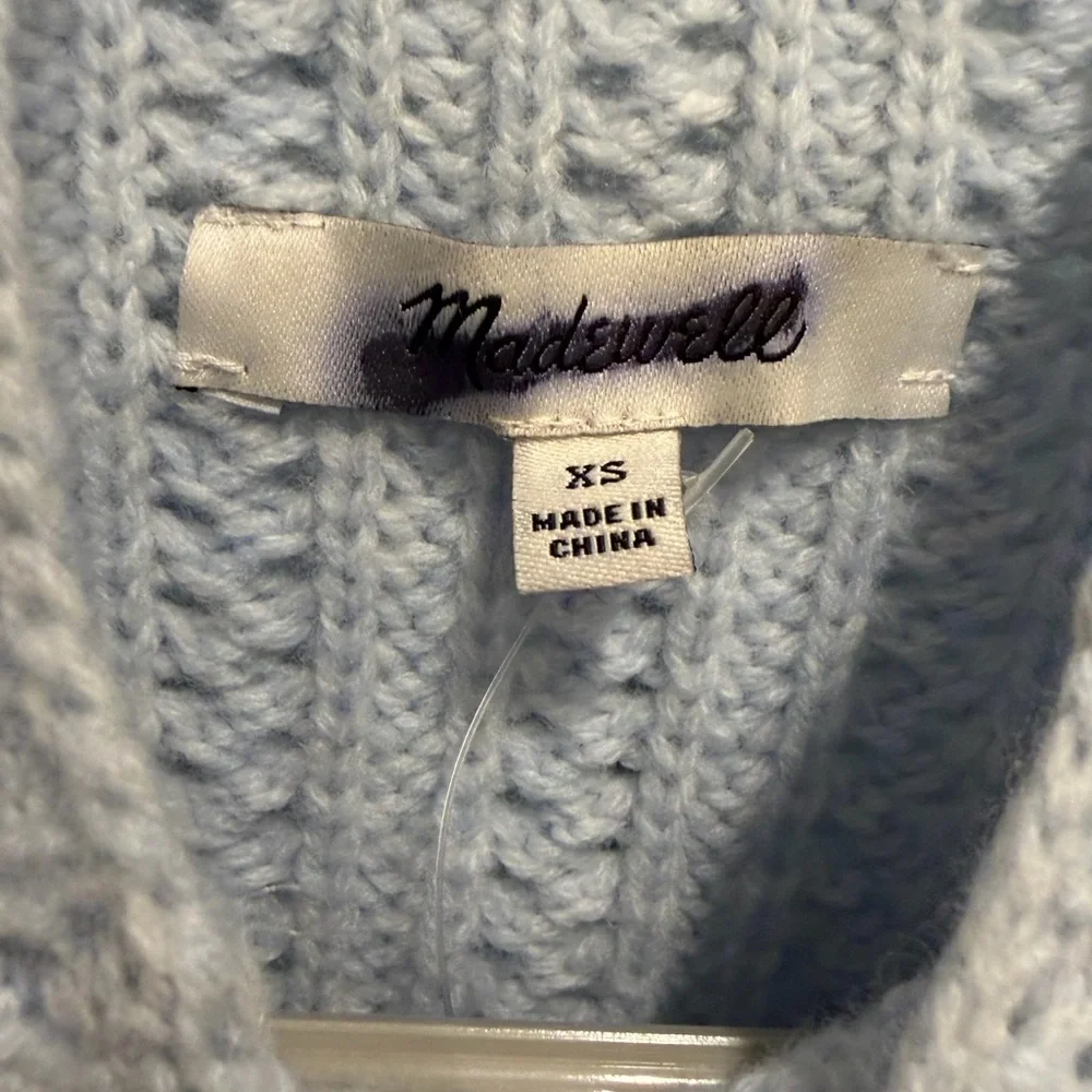 Madewell Soft Blue Cowl Neck Sweater XS - Picture 6 of 8
